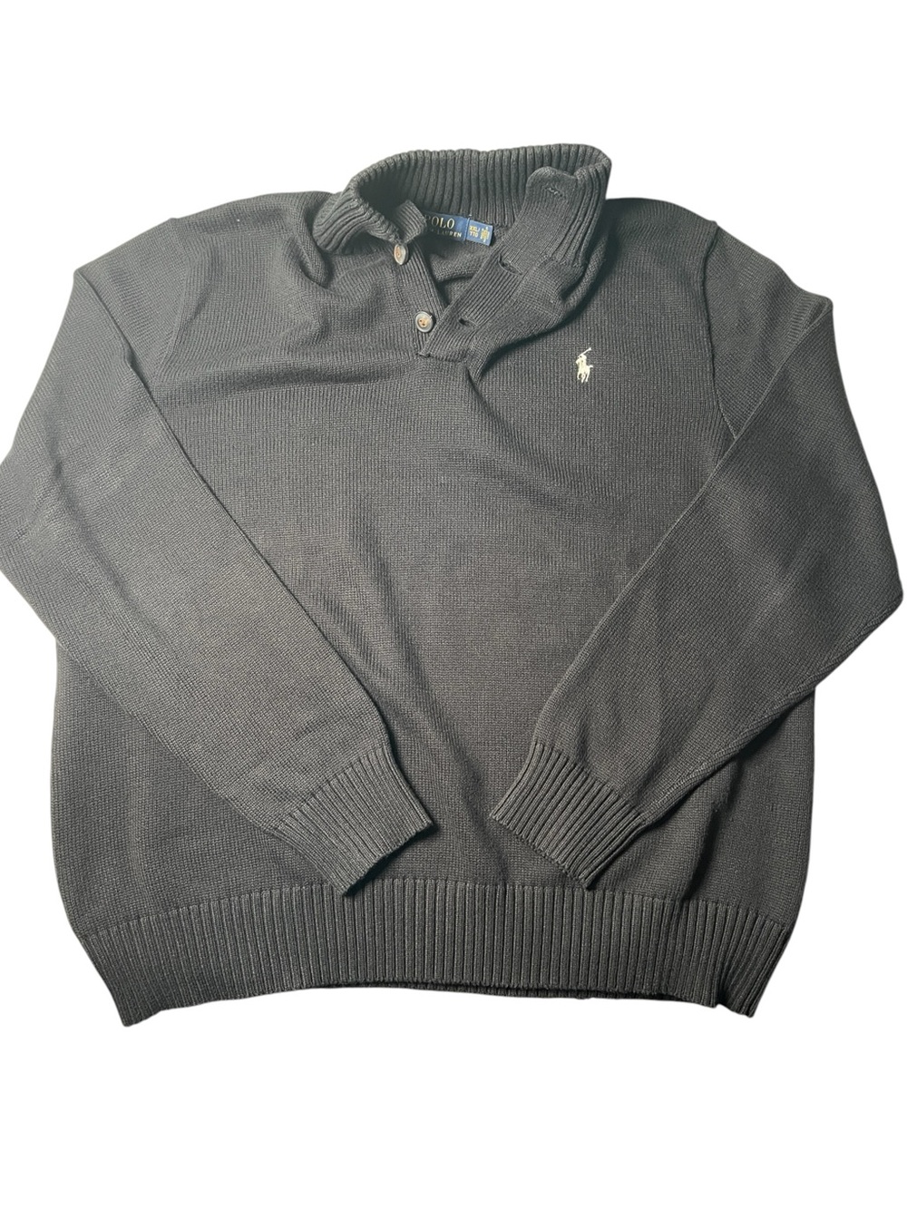 Polo Ralph Lauren Mock Neck Sweater 1/4 Button Knit Pullover Size XXL